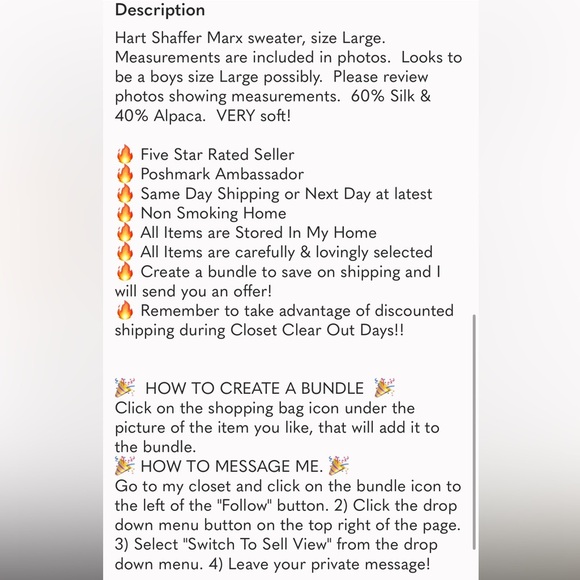 Hart Schaffner Marx kids knit sweater size large silk and alpaca blend fabric - Picture 9 of 9